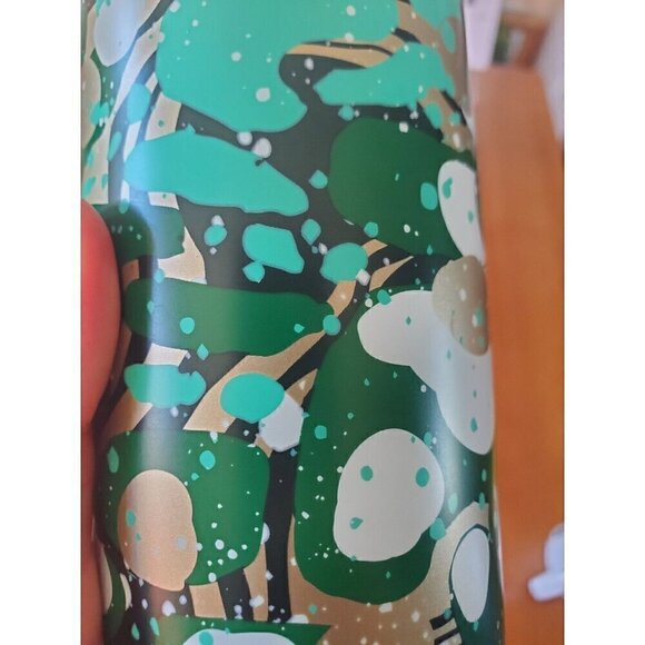 Starbucks Christmas MARBLE FOREST Insulated Tumbler Cup 16 oz Stainless *Rare * - Picture 8 of 11